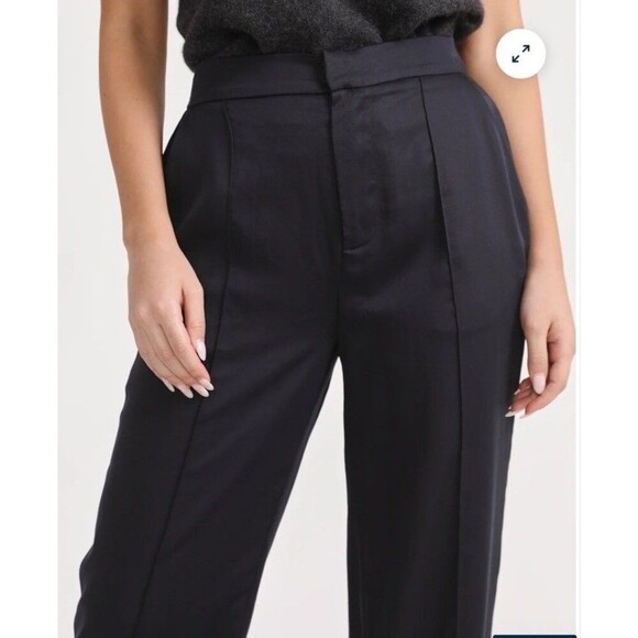 Grana Size Large Black Tencel Side Slit Pants - Picture 3 of 16